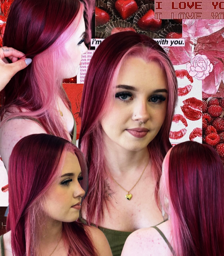 Stylish layered haircut with color