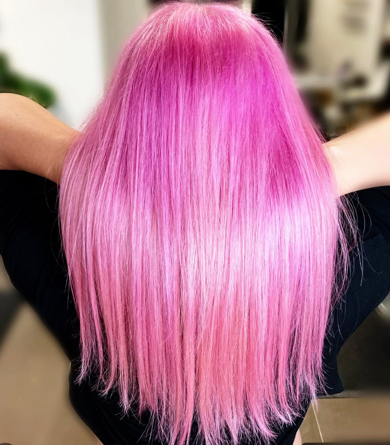 Stylish layered haircut with color