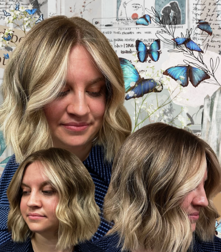 Stylish layered haircut with color