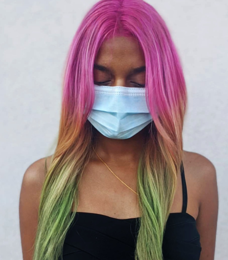 Stylish layered haircut with color